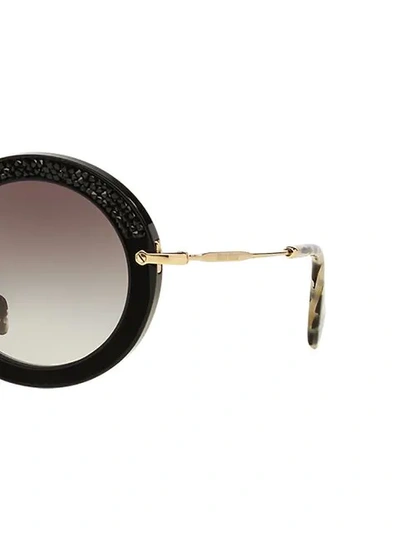 Shop Miu Miu Embellished Circle Sunglasses In Black