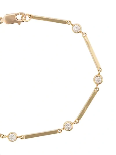 Shop Jennifer Meyer 18kt Yellow Gold And Diamond Bezel Bar Link Bracelet In Metallic
