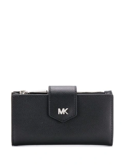 Shop Michael Michael Kors Logo Plaque Purse In Black