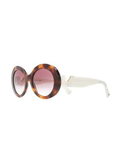 Shop Valentino V Logo Round Sunglasses In 5011/8h