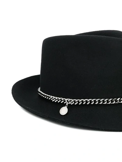 Shop Stella Mccartney Wool Chain Hat In Black