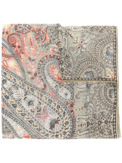 Shop Etro Paisley Print Scarf In Green
