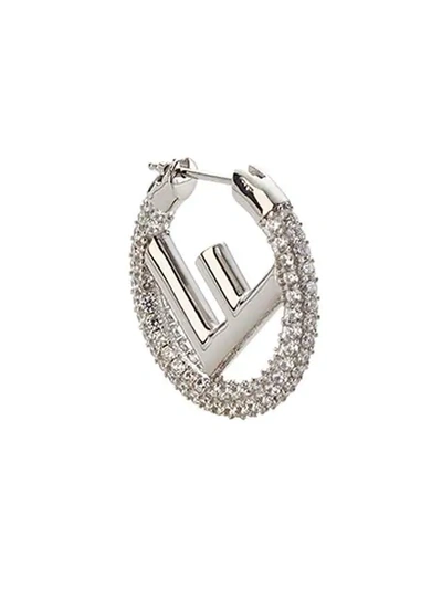 Shop Fendi F Is  Earring In Silver