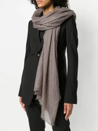 Shop Rick Owens Cashmere Oversized Scarf In Grey