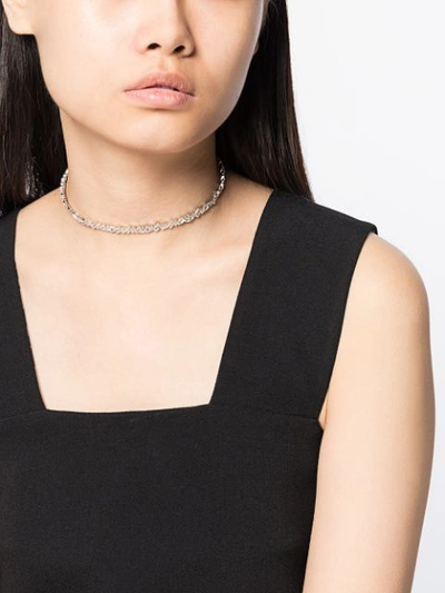 Shop Suzanne Kalan 18kt White Gold And Diamond Flexible Choker Necklace