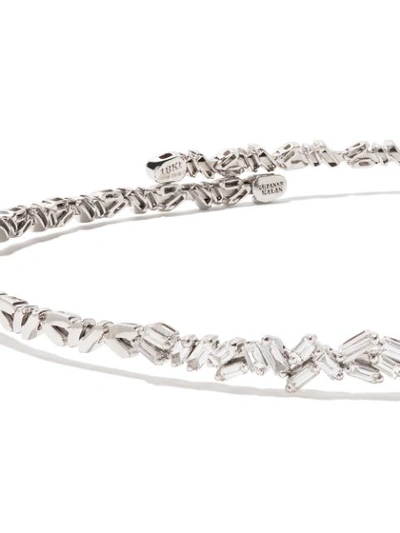 Shop Suzanne Kalan 18kt White Gold And Diamond Flexible Choker Necklace