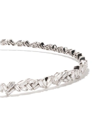 Shop Suzanne Kalan 18kt White Gold And Diamond Flexible Choker Necklace