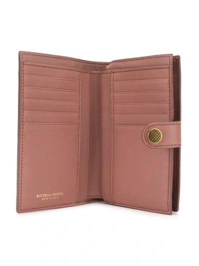 Shop Bottega Veneta French Bi-fold Wallet - Pink
