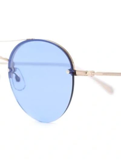 Shop Garrett Leight Beaumont Sunglasses In Blue