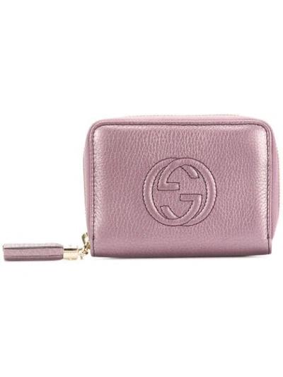 Shop Gucci Interlocking Gg Wallet In Purple