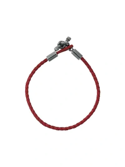Shop Bottega Veneta Braided Bracelet In 6411 -china Red