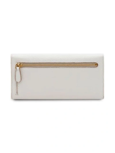 Shop Prada Logo Continental Wallet In White