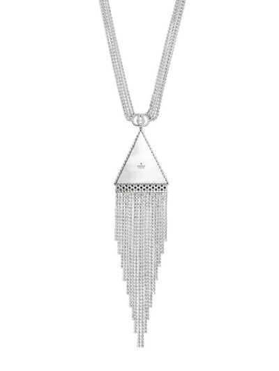 Shop Gucci Crystal Necklace With Pendant In Metallic