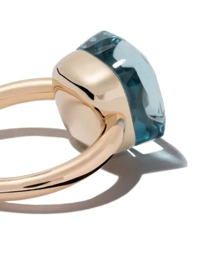 Shop Pomellato 18kt Rose & White Gold Nudo Light Blue Topaz Ring