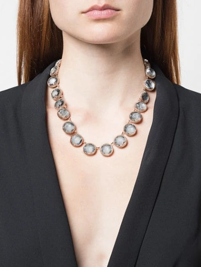 Shop Larkspur & Hawk Olivia Button Riviere Necklace In Rosegold