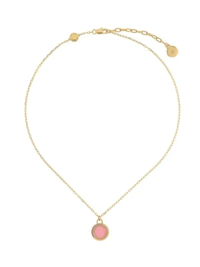Shop Marc Jacobs Logo Disc Necklace In Gold