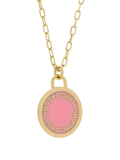 Shop Marc Jacobs Logo Disc Necklace In Gold