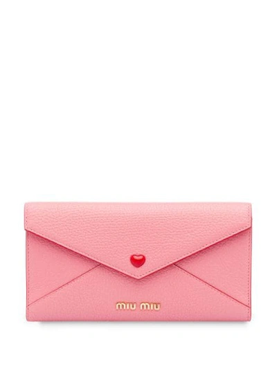 Shop Miu Miu Envelope Wallet In Pink