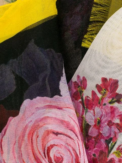Shop Dolce & Gabbana Floral Print Scarf In Purple