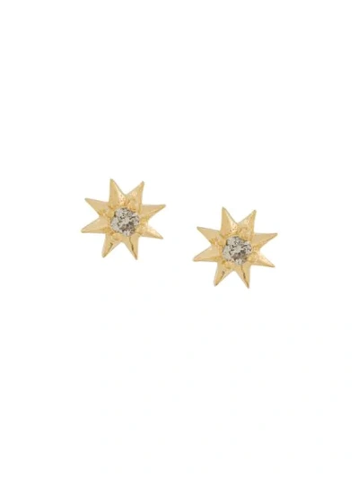 Shop Rachel Jackson Diamond Shooting Star Stud Earrings In Gold