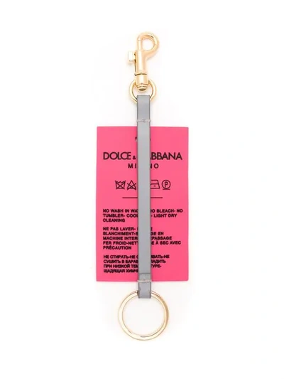 Shop Dolce & Gabbana Logo Keyring In Pink