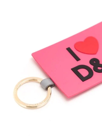 Shop Dolce & Gabbana Logo Keyring In Pink