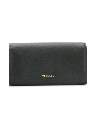 Shop Versace Medusa Head Wallet In Black