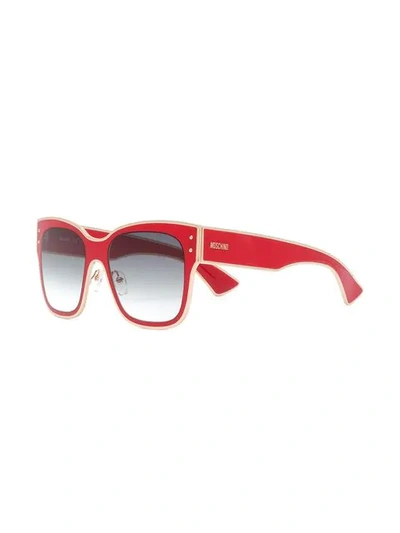 Shop Moschino Eyewear Square Shaped Sunglasses In Red