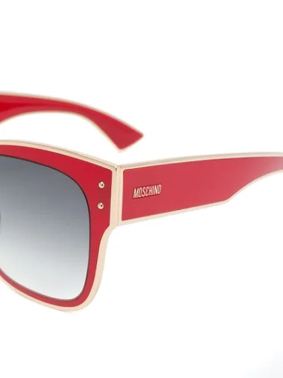 Shop Moschino Eyewear Square Shaped Sunglasses In Red