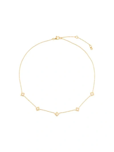 Shop Astley Clarke Mother Of Pearl Mini Floris Necklace In Metallic