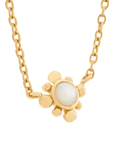 Shop Astley Clarke Mother Of Pearl Mini Floris Necklace In Metallic