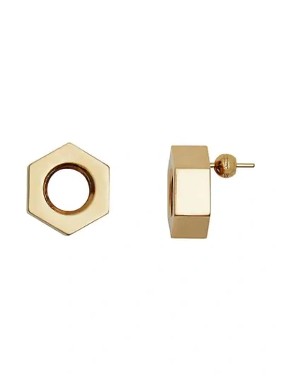 Shop Burberry Gold-plated Nut Earrings