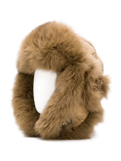Shop Liska Face Covering Winter Hat In Brown