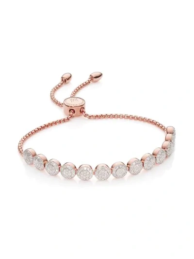 Shop Monica Vinader Fiji Mini Button Chain Bracelet In Pink