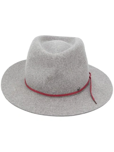 Shop Maison Michel Fedora Hat In Grey