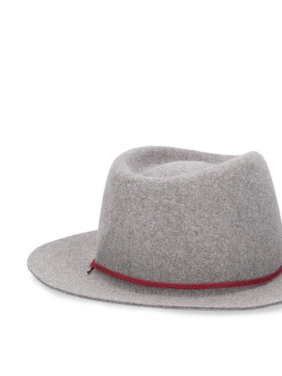 Shop Maison Michel Fedora Hat In Grey
