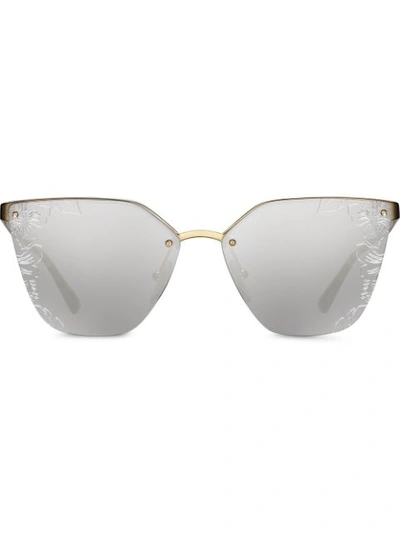 Shop Prada Eyewear  Cinéma Sunglasses - Metallic