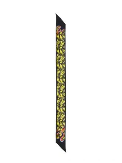 Shop Prada Banana Flame Print Scarf In Yellow