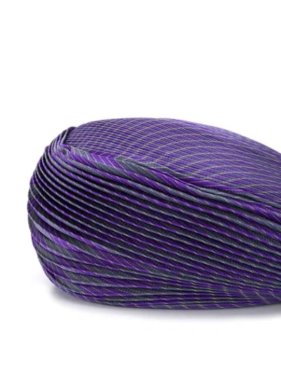 Shop Issey Miyake Orbit Pleated Beanie In Purple