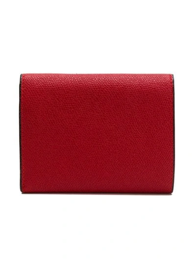 Shop Valextra Iside Fold Wallet In Red