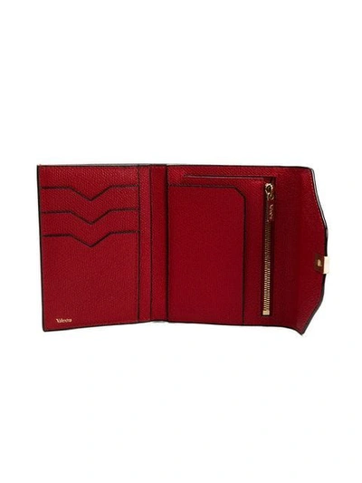 Shop Valextra Iside Fold Wallet In Red