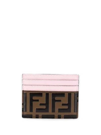 Shop Fendi Ff Logo Cardholder In Pink