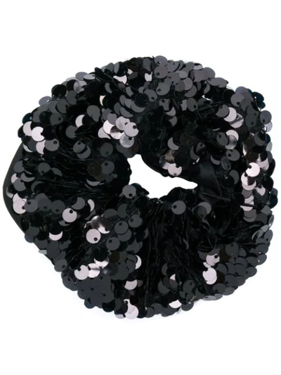 Shop Eugenia Kim Mallory Sequinned Scrunchie In Black Sequin