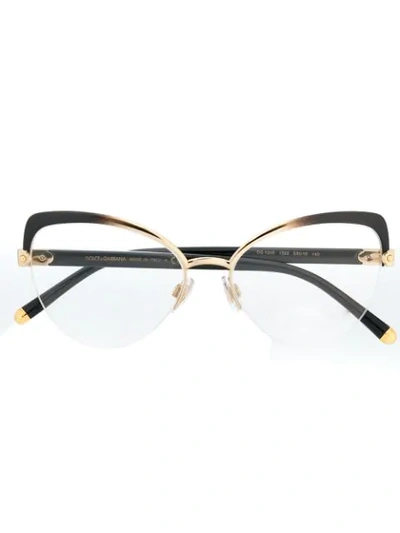 Shop Dolce & Gabbana Cat Eye Glasses In Black