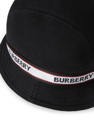 BURBERRY LOGO印花渔夫帽 - 黑色