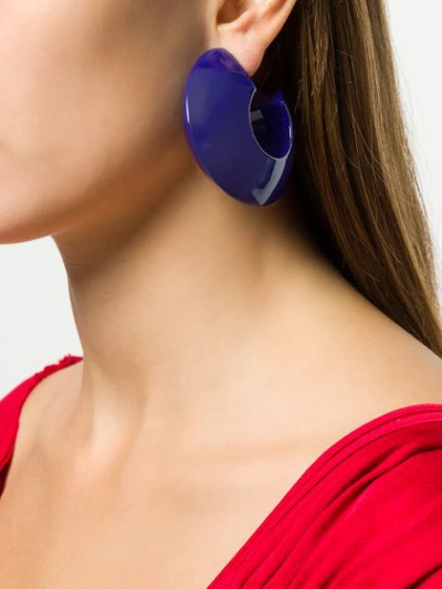 Shop Marni Oversized Clip-on Earrings - Blue