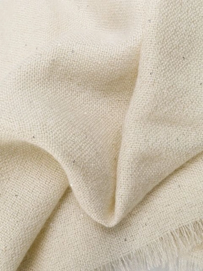 Shop Brunello Cucinelli Lightweight Knit Scarf In Neutrals