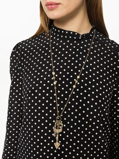 Shop Red Valentino Red(v) Arrow And Hear Shaped Necklace - Metallic