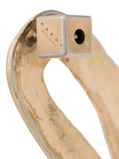 Shop Marni Chunk Hoop Earrings In Metallic