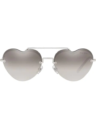 Shop Miu Miu 'noir' Sonnenbrille In Grey